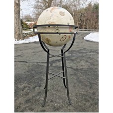 Vintage 16" REPLOGLE Floor Standing World Globe Cast Iron Base W/ Directionals    183379133483
